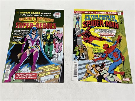 SECRET ORIGINS OF SUPER HEROES NO. 17 AND THE SPECTACULAR SPIDER MAN #1 REPRINTS