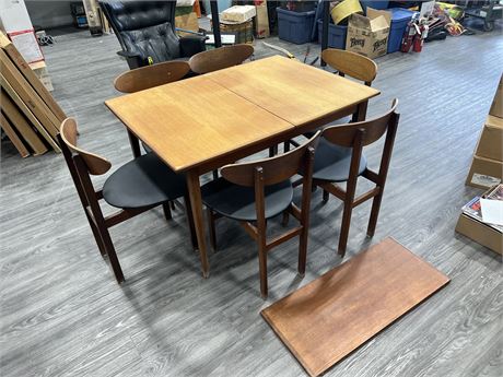 1960’s TEAK CHAIR AND TABLE - NEEDS TLC - TABLE IS 48”x35”x28”