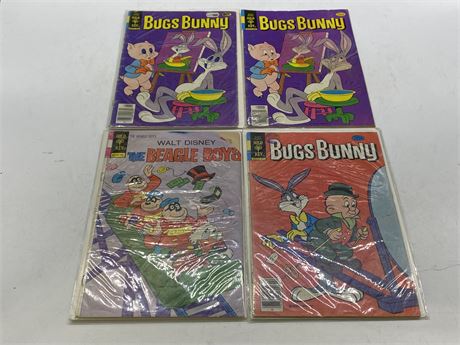 4 VINTAGE GOLD KEY COMICS - BUGS BUNNY & THE BEAGLE BOYS