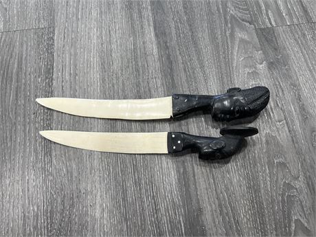 (2) RARE WW2 SOUTH AFRICAN IVORY PAGE TURNERS - 7.5” & 8.5” BLADES