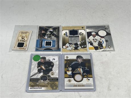 6 PITTSBURGH PENGUINS PATCH CARDS