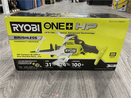 FACTORY SEALED RYOBI ONE + HP 18V COMPACT BRUSHLESS ONE-HANDED RECIP SAW