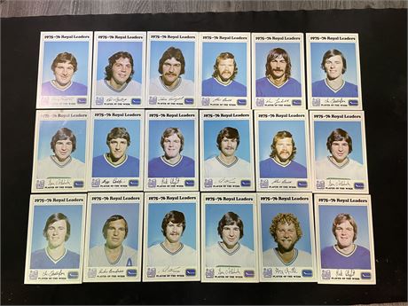 (18) 75’-76’ ROYAL BANK VANCOUVER CANUCK CARDS