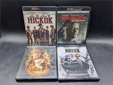 4 BLU-RAY 4K MOVIES - EXCELLENT CONDITION