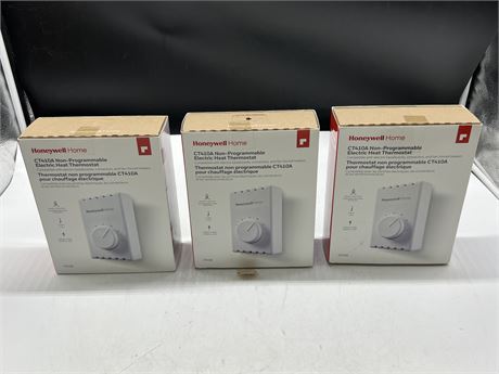 3 HONEYWELL HOME ELECTRIC HEAT THERMOSTAT