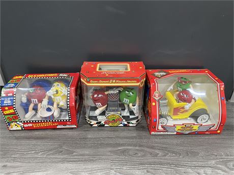 3 COLLECTABLE M&M DISPENSERS W/BOXES