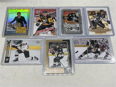 7 SIDNEY CROSBY EARLY YEAR CARDS
