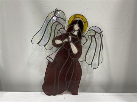 STAINED GLASS ANGEL PIECE (13.5”x16”)