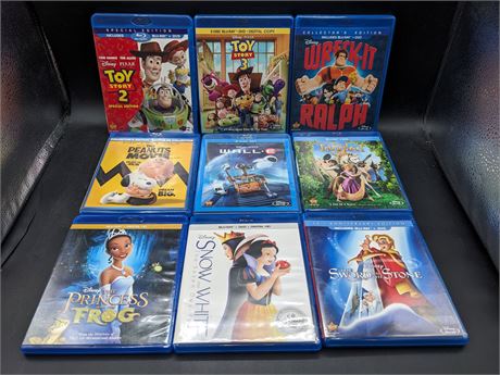 9 KIDS BLURAY MOVIES - EXCELLENT CONDITION