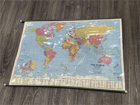 WORLD MAP - 38”x27”