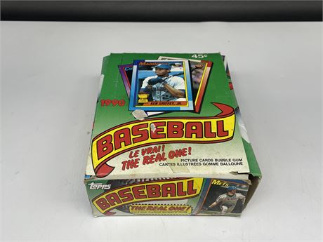 1990 TOPPS MLB WAX BOX (36 SEALED PACKS)