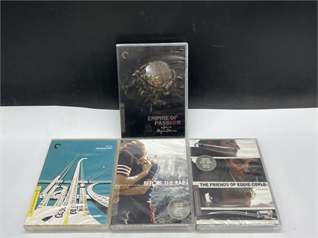 3 SEALED NEW CRITERION COLLECTION DVDS + 1 NON SEALED