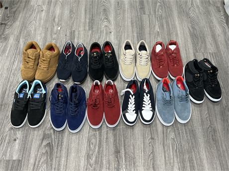 11 BRAND NEW PAIRS OF ETNIES & EMERICA SHOES (APPROX SIZE MENS 9-9.5)