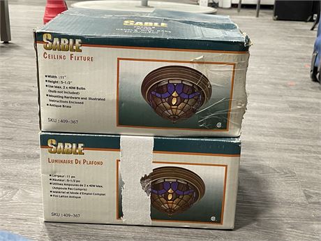 2 IN BOX STAINED GLASS SABLE CEILING FIXTURES