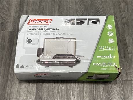 COLEMAN CAMP GRILL / STOVE - USED IN BOX