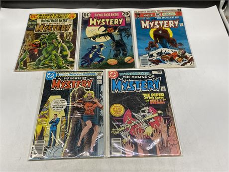 5 ASSORTED HOUSE OF MYSTERY COMICS