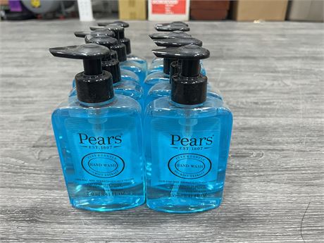 10 BOTTLES OF PEARS HAND WASH W/ MINT EXTRACT - 250ML BOTTLES