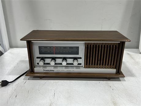 VINTAGE HOLIDAY SOLID STATE RADIO (15” wide)