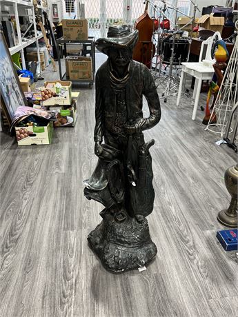CLOVERDALE COWBOY STATUE (4FT tall, has chips)