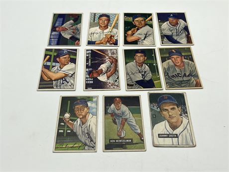 (11) 1951 & 1952 BOWMAN MLB CARDS
