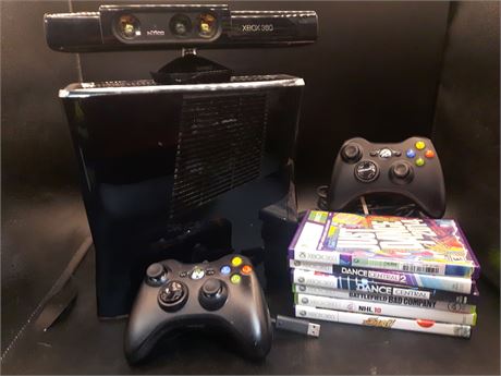XBOX 360 SLIM CONSOLE WITH GAMES - VERY GOOD CONDITION