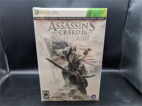 ASSASSINS CREED 3 COLLECTORS EDITION WITH FIGURE - CIB - EXCELLENT CONDITION