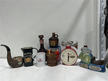 LOT OF VINTAGE DECANTERS - LARGEST 12”