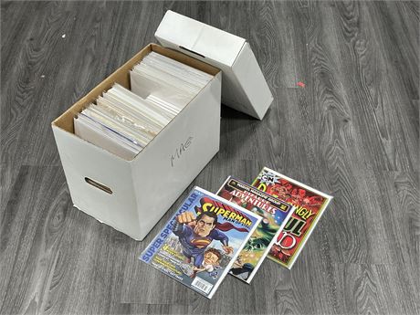 SHORT BOX OF COMICS - MAINLY MAGAZINES & PAPERBACKS