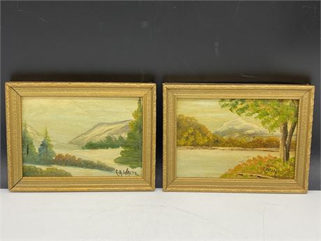 2 ORIGINAL OIL PAINTINGS - SIGNED BY CANADIAN ARTIST C.A WAITE (8”X6”)