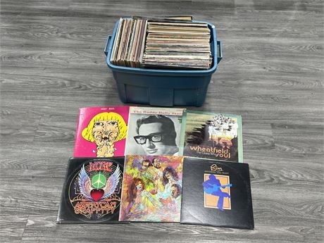 LARGE TOTE OF RECORDS - CONDITION VARIES
