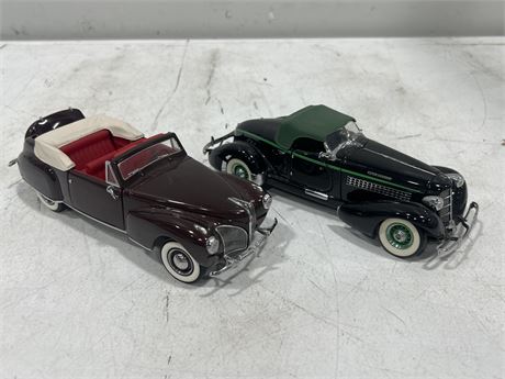 2 FRANKLIN MINT 1:24 SCALE LIMITED EDITION DIECAST CARS