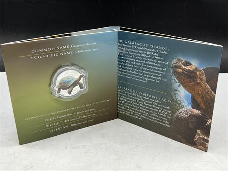 1 OZ PURE SILVER GIANTS OF GALAPAGOS TORTOISE