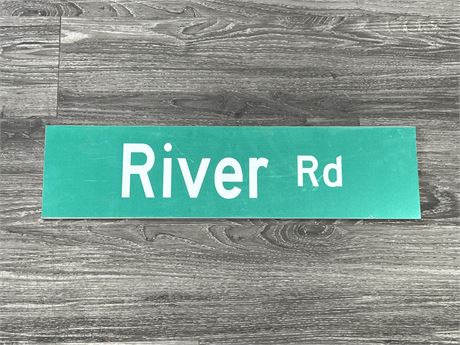 LOCAL ‘RIVER RD’ HEAVY METAL SIGN - 30”x6”