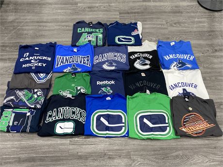 LARGE LOT OF VANCOUVER CANUCKS T-SHIRTS