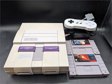 SUPER NINTENDO CONSOLE WITH GAMES - TESTED & WORKING