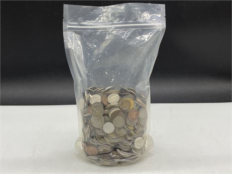 LARGE BAG OF WORLD COINS