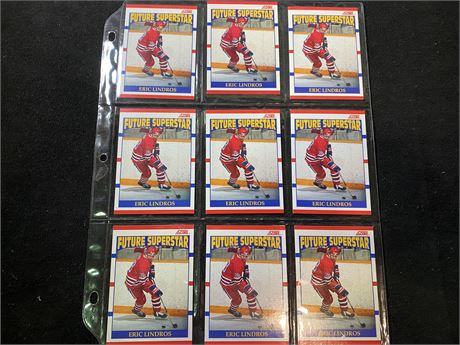 SLEEVE OF 90’ ERIC LINDROS CARDS