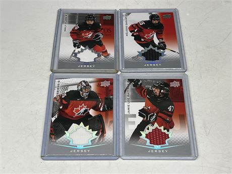 (4) 2021 UD TEAM CANADA JR. JERSEY CARDS