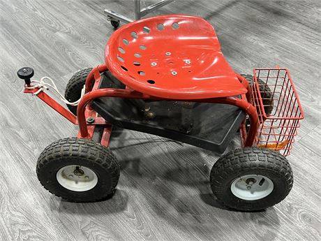 TRACTOR SEAT 4 WHEELED CART (33” long)