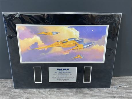 STAR WARS CONCEPT ART PRINT WITH 35MM FILM STRIPS FROM THE MOVIE