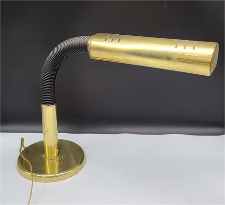 VINTAGE BRASS GOOSENECK LAMP (15")