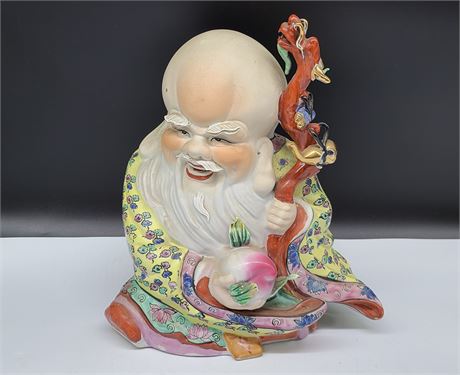 LARGE VINTAGE CHINESE LONG LIFE FIGURE (12"Height)