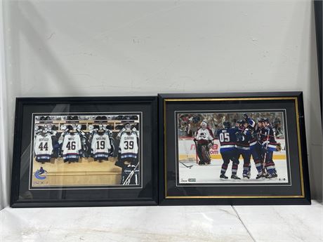 2 FRAMED VANCOUVER CANUCKS PICTURES - 24”x18”