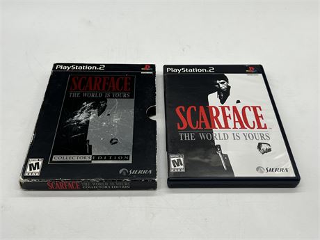 SCARFACE - PS2 W/INSTRUCTIONS - GOOD CONDITION, OUTER BOX IN POOR COND.