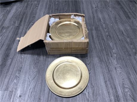 30 NEW 13” GOLD ROUND CHARGER PLATES