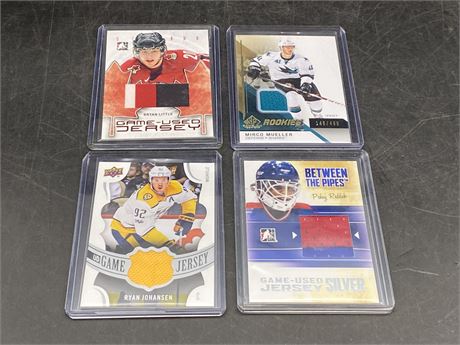 4 NHL JERSEY CARDS