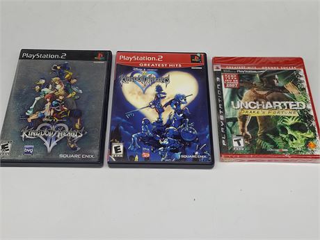 2 PS2 AND ONE SEALED PS3 GAME