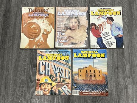 5 VINTAGE NATIONAL LAMPOON ADULT MAGS