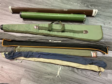LOT OF FISHING ROD CASES & SLEEVES