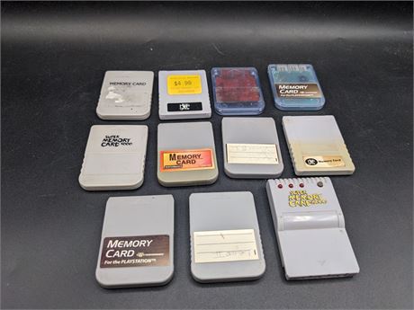LARGE COLLECTON OF PLAYSTATION ONE MEMORY CARDS - VERY GOOD CONDITION